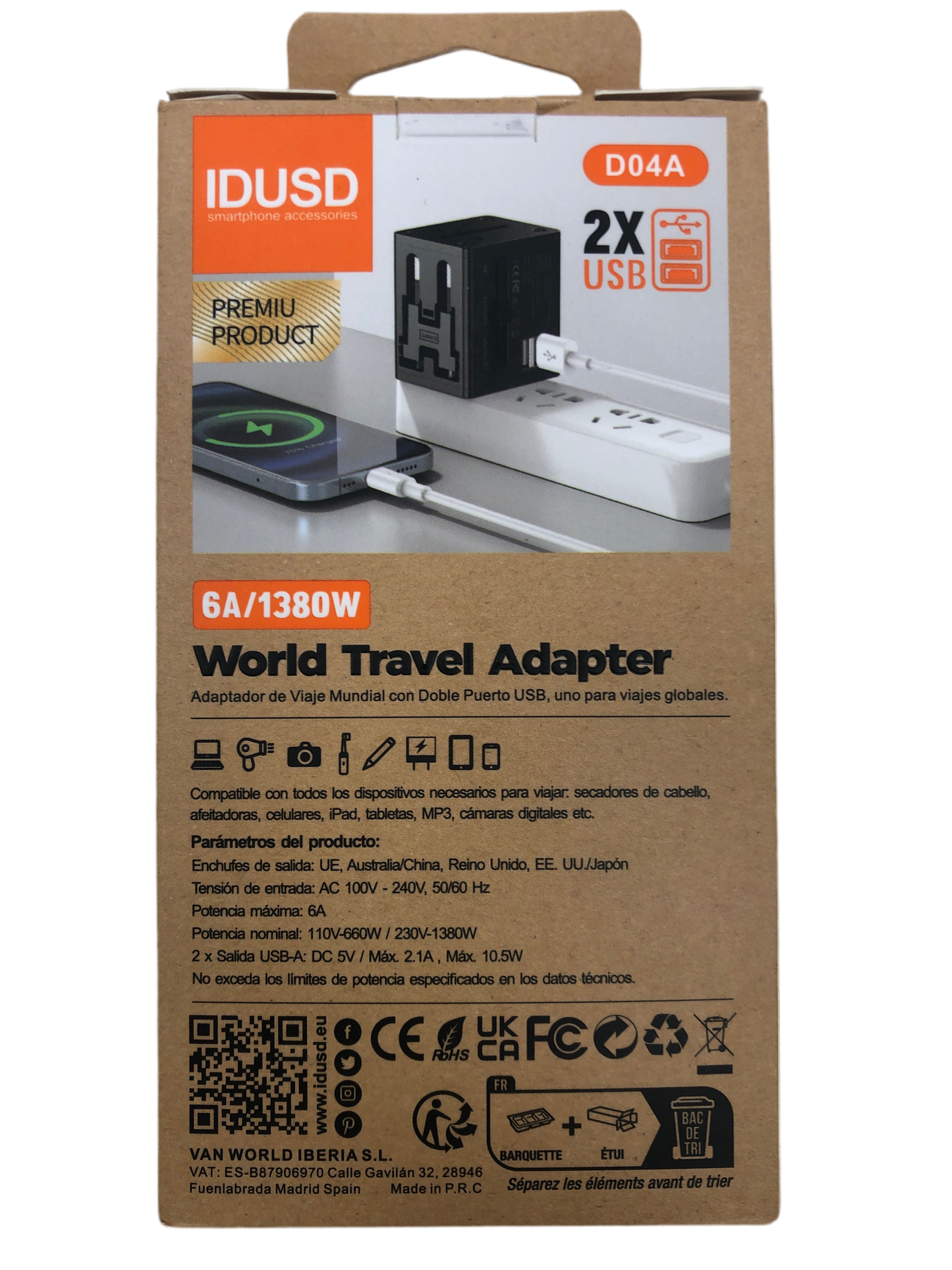 Adaptador de viaje mundial